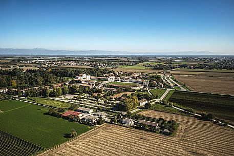 Aereal view of Villa Manin